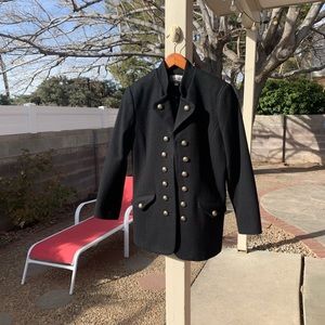Lucia Lukken Broomskirts black military style double breasted coat size S